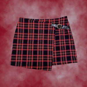 Red Plaid Mini Skirt